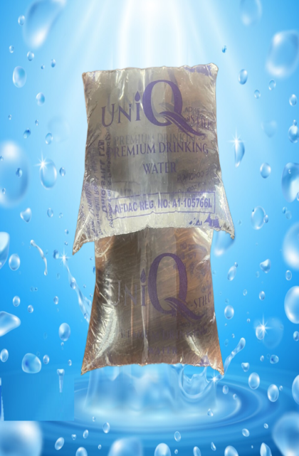 uniq-still products: sachet water